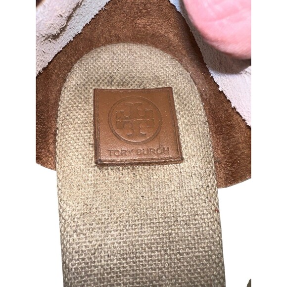 TORY BURCH Plata Royal MAJORCA Platform Wedge Peep Toe Sandals 39/9 - Picture 6 of 13